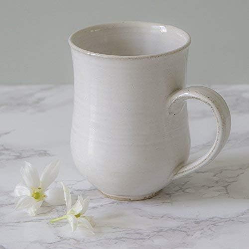 White Pottery Handmade 10 oz Coffee Mug