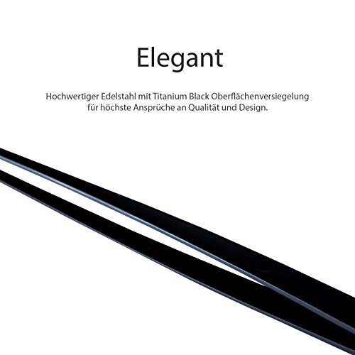 Q-GROW Excellence Aquascaping Pinzette Aquarium, Pinzette dünne Spitze aus hochwertigem Edelstahl, Pinzette lang schwarz gerade - 38 cm