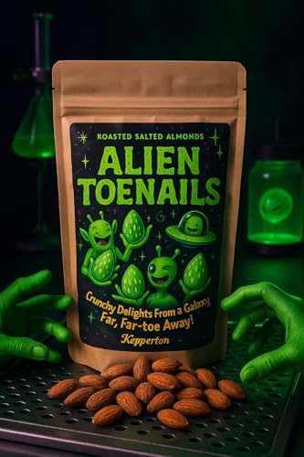 Image of Alien Toenails - Hilarious Gag Gift Roasted Salted Almonds by Kepperton | Premium USA Snack for White Elephant, Office Pranks, Birthday & Christmas Fun | Unique Funny Nut Gift Idea