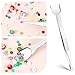 Molain 3Pcs Piercing Ball Grabber Tool Set, Diamond Pick up Tool Stainless Steel Jewelry Tweezers Claws with Gems Prongs Tweezer Precision Sprinkle Pen for Tiny Objects IC Chip Cake Decor Supplies