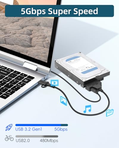 Cable Adaptador SATA a USB Tipo C y USB 3.0 11.8 pulgadas miniatura 5