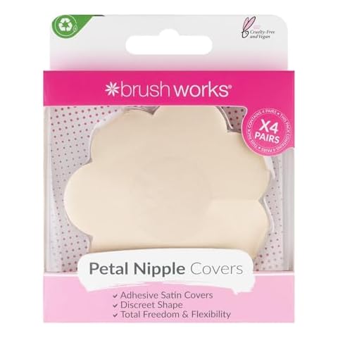 Brushworks Nude Satin Nipple Covers - 4 Pairs Cover