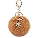Wimagic - Portachiavi a forma di fiocco di neve, con palla di neve, in peluche, ideale come ciondolo per portachiavi, per auto, accessori per donne e ragazze, colore: marrone