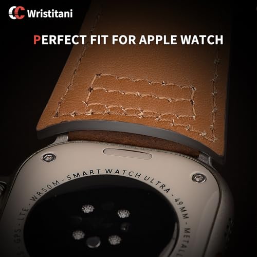 Image of Wristitani Genuine Leather Strap Compatible With Apple Watch