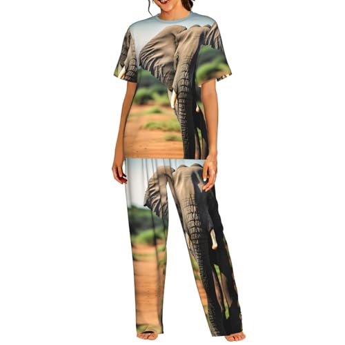 Pyjama court éléphant pour femme ensemble de nuit du S au 3XL