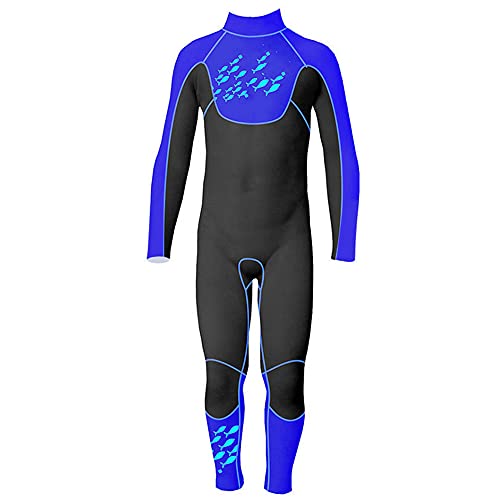 TSRJ Boys Full Body Wetsuit Boys 2.5mm Neoprene Suit Children Toddlers Scuba Diving Suit Kids Full Length Wet Toddlers One Piece Swimsuit Kids,Blue-M