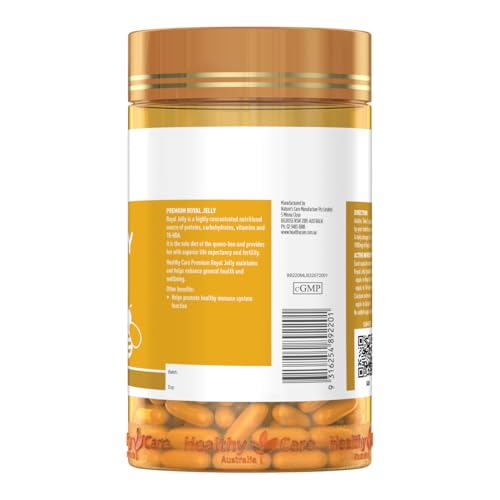 Healthy Care Royal Jelly 1000 365 Capsules Supplements Made in Australia