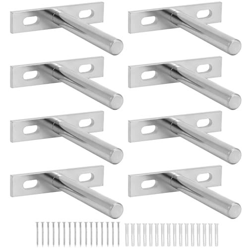 QWORK® 8 Pièces Fixation Étagères Murale Invisible - 75mm - Supports Étagères Flottante en Fer Solide