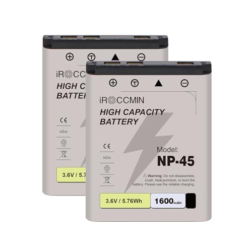 iROCCMIN 2Pcs NP-45 Battery,1600mAh NP-45/NP-45A/NP-45S Battery for Fujifilm INSTAX Mini 90 Fuji...