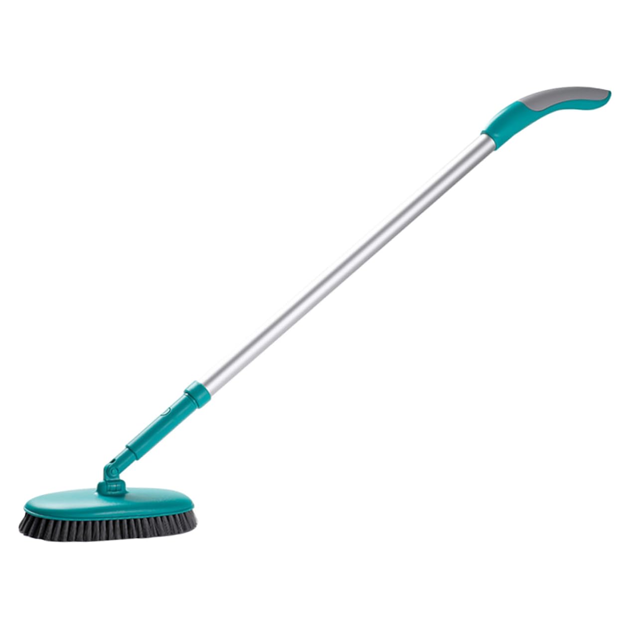 Brosse de Sol à Long Manche Flexible pour Nettoyage de Carrelage et Sols Brosse Rotative Ajustable pour Salle de Bain et Cuisine Outil de Nettoyage Vert