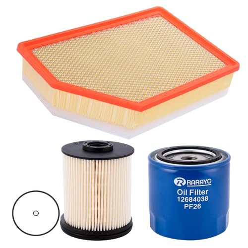 RARAYC 6.6L Diesel Duramax Filter Set Air/Oil/Fuel Filter Compatible with Chevy Silverado/GMC Sierra 2500 HD 3500 HD 2020 2021 2022 2023 2024 Engines Replaces TP1015、PF26、A3248C、84554703