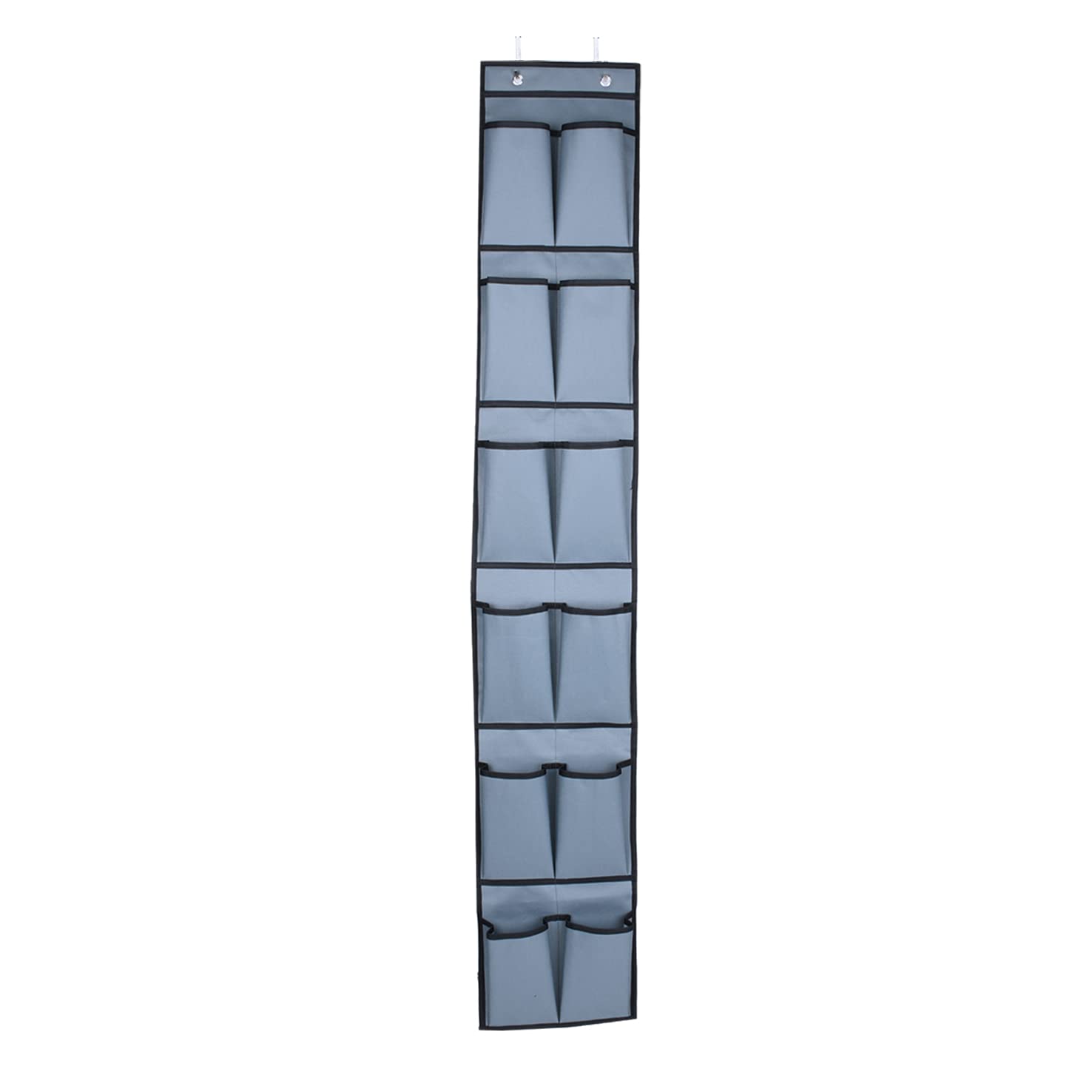 1Above Grey Hanging Shoe Rack Over Door Shoe Storage Organiser Holder Tidy With Large Fabric Pockets Shoe Hanger, (12 Pocket)