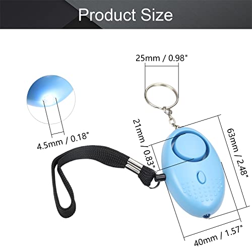 Image of Othmro 3 Pack 130DB Personal Alarm with LED Lights, Emergency Safety Alarm for Women, Men, Children, Elderly, Light Blue