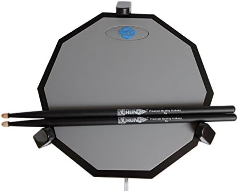 Tromme Drum Practice Pad & Carrying Case - 12 Inches - Silicone - Wooden Base with Real Drum Feel - Practice Quietly - Sticks and Stand NOT INCLUDED (Gray)