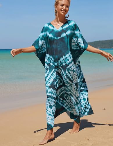 Image of NFVNKJ Women's Plus Size Beach Lounge Kaftan Maxi Dress Swimsuit Coverup for Women