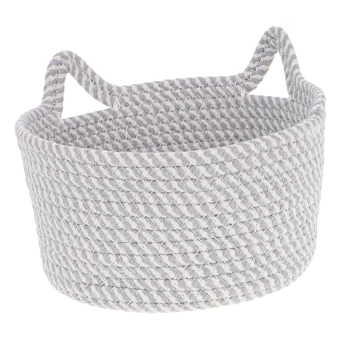 Cesta decorativa de algodón tejida a mano con acabado elegante 2