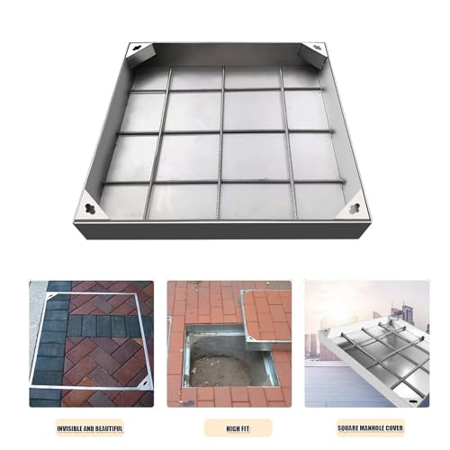 Couvercle de drain carré en acier inoxydable 304 pour cours 70x70 cm - 5