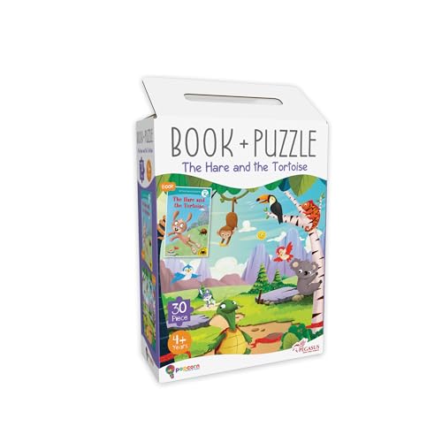 Image of Popcorn Games & Puzzles Hare & The Tortoise - 30 Piece Jigsaw Puzzle with Free Reading Book