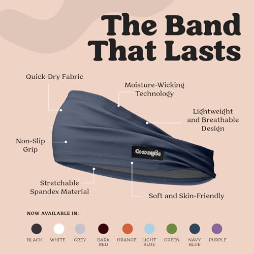 Image of Sweatband for Men and Women - Unisex Non Slip Headband that Wicks Moisture and Eliminates Excess Sweat - Durable & Long-Lasting - Running, Sports, Gym