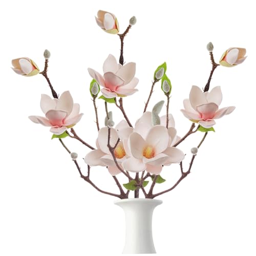 Ramas de magnolia artificiales para florero alto solución sin mantenimiento de hogar 2