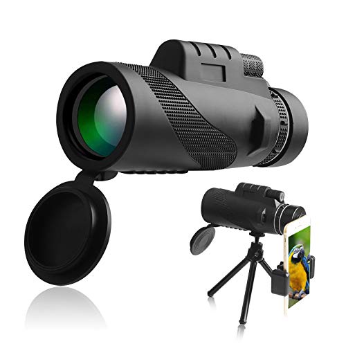 AYYDS Telescopio Monocular 40x60 HD Impermeable Telescopio para Movil con Soporte para Smartphone y Trípode para Caza & Observación de Aves