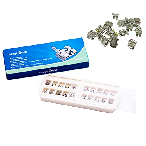 Snawop Dental Orthodontic Brackets 20Pcs Mini Metal Braces Slot.022 Hooks (Roth 022 3-4-5 With Hooks) #TOP1