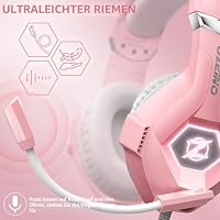 Ozeino Gaming Headset mit Mikrofon 3D Surround Sound Headphones Noise Cancelling RGB Licht – Ansicht 6