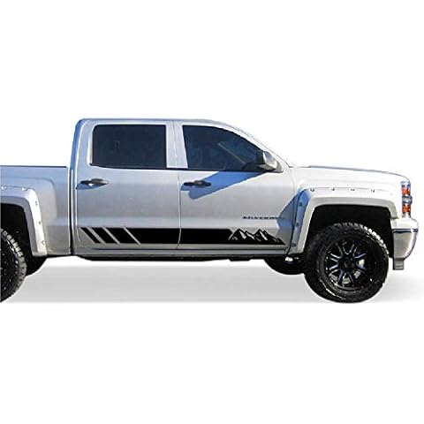 Bubbles Designs Decal Sticker Side Stripes Set Compatible with Chevrolet Silverado 2014 - Present (185B) Cover