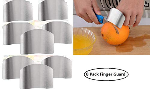 8Pack Finger Guard for Cutting Finger Hand Protector Guard, Stainless Steel Finger Guard