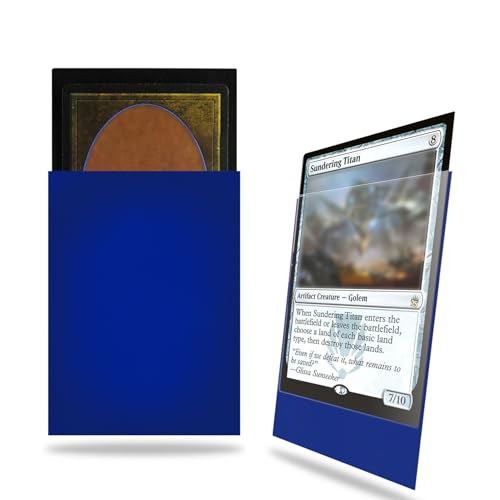 Night Blue Card Sleeves 200 Pack, Standard Card Sleeves Sturdy Sleeves Matte Back Finish, Perfect Shuffling - Protect All Your Trading Cards Collectible Cards by Fabmaker, Never Tear