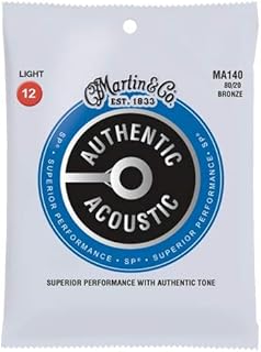 Martin Strings MA170PK3-U 80-20 Authentic Acoustic Gauge Guitar Strings, Extra Light - Pack of 3