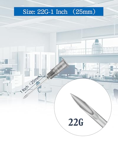 100 Pcs 22G 1 Inch Disposable Needle, Luer Lock Individual Package of Lab Tools Accessories for Refilling Liqui, Plant, Industrial and Ink - Thumbnail 2