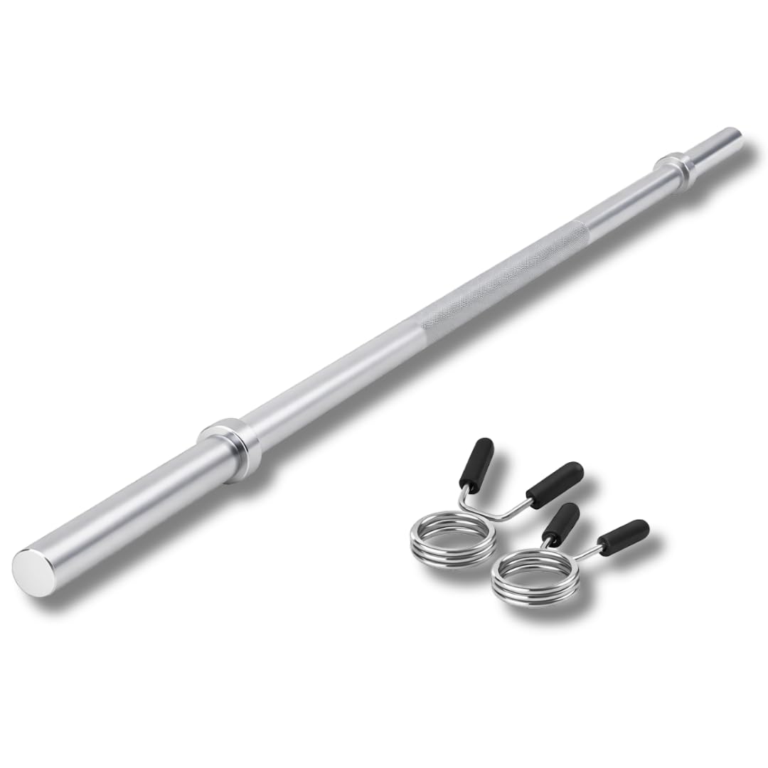 Lisaro® Sztanga długa z zamknięciami sprężynowymi – Ø 30 mm, długość 120/160/180 cm, stal chromowana, obciążenie do 200 kg – sztanga długa, sztanga do treningu siłowego i Home Gym 180 cm