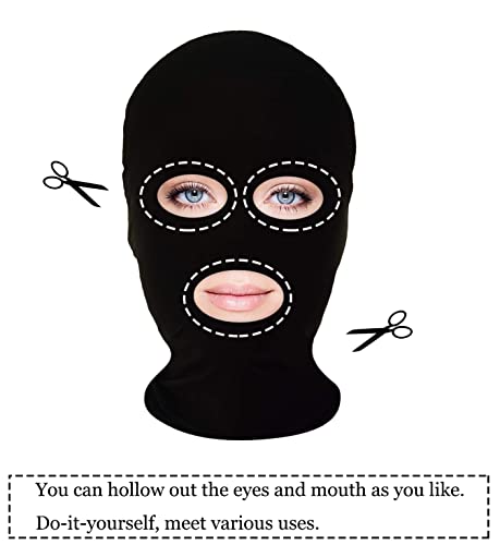 Homelex 2 Pieces Full Face Mask, 2Nd Skin Masks,Halloween Spandex Hood For Unisex Cloth-Black #TOP5