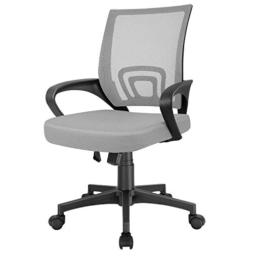 Furmax Office Chair Ergonomic Desk Chair Mesh Computer Chair, Mid Back Swivel Task Chair Executive Chair with Lumbar Support and Armrests (Grey)