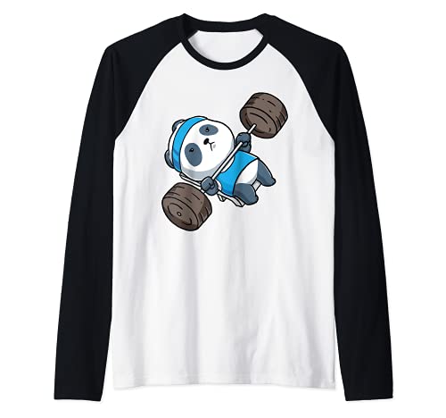 Panda Bear Gym Workout Training Bench Press Weightlifting Manche Raglan