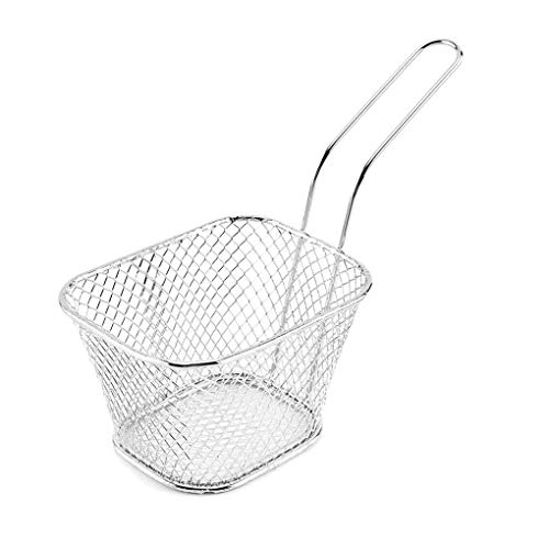 VONKY Aço inoxidável Praça malha Frying Basket francês Fry chips Net coador cozinha que cozinha Filt