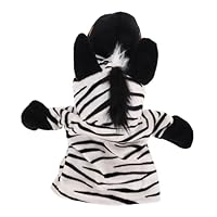 PartyKindom Zebra Hand Puppet for Preschool with Mouth Opening Design Interactive Plush Animal Finger Puppet for Storytelling and Parent Bonding