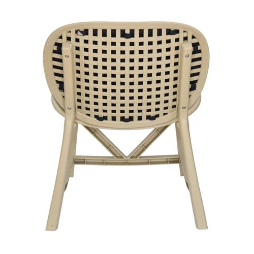 Image of Nilkamal Arena Cushioned Plastic Chair| Set of 2| for Home, Living Room, Balconies, Patios, Outdoor, Garden| Luxury Beige & Light Beige