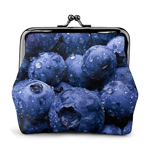 Porte-Monnaie Blueberry Wallets Pochette à Langer en Cuir avec Fermoir Kiss Lock Porte-Monnaie à Boucle Cover