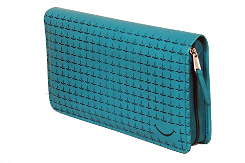 Image of Sukeshcraft Multiple Cheque Book Holder | Original PU Holds Upto 8 Cheque Books, Seagreen