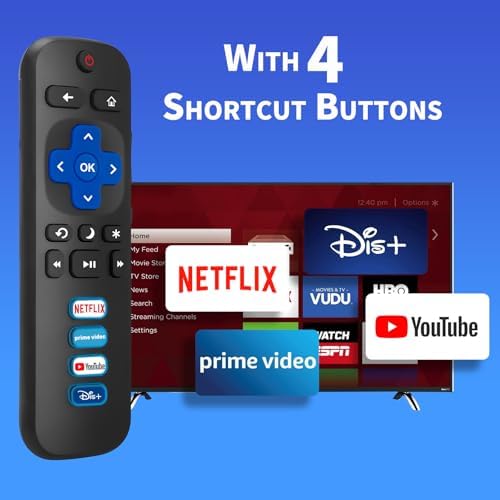 Replacement Remote for TCL Roku TV, Compatible with Hisense Insignia Sharp RCA Sanyo Westinghouse Onn Roku TV Remote, with Buttons for Netflix, YouTube, Dis+, Prime Video - 2