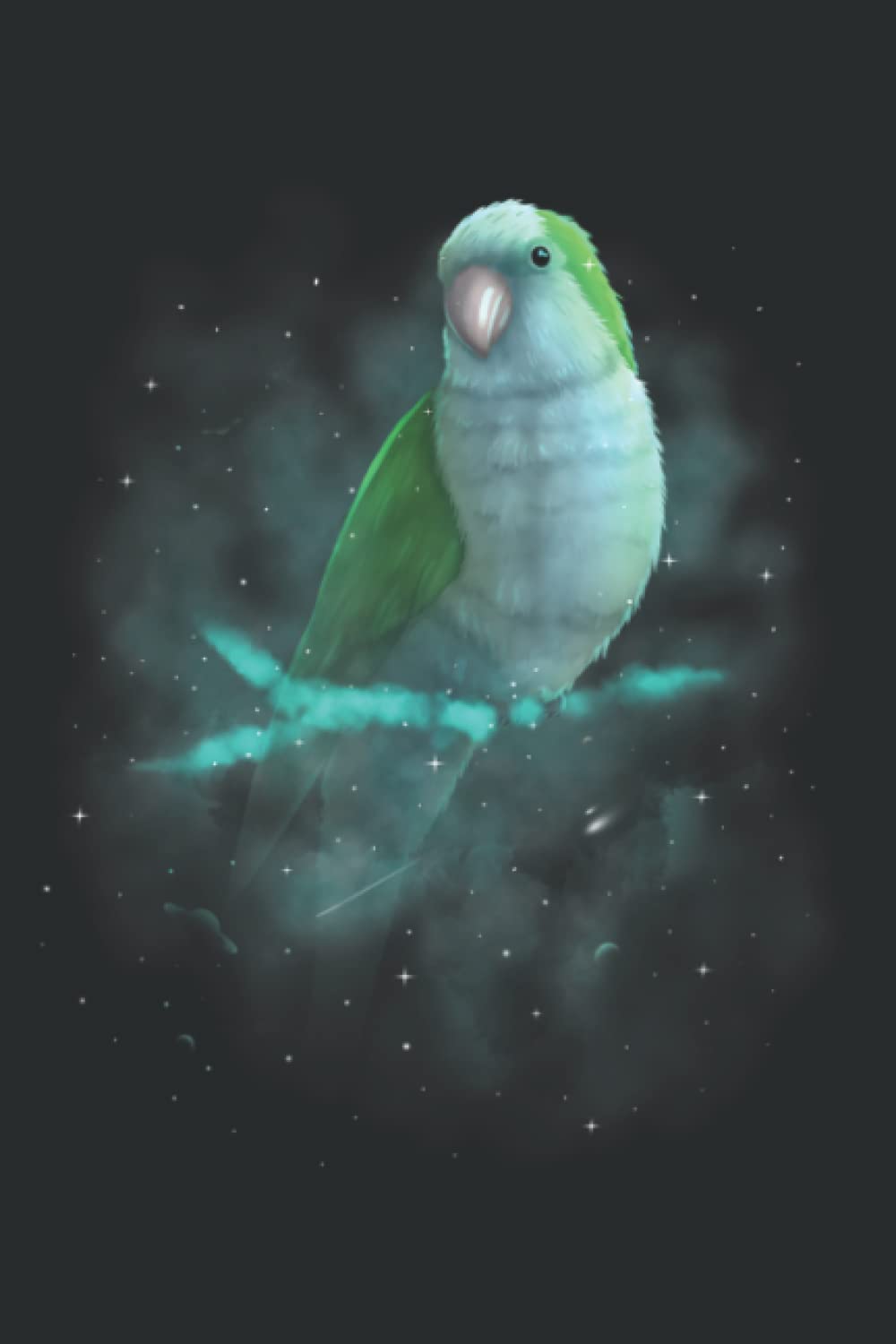 Blue Monk Parakeet Cosmic Galaxy Outer Space Quaker Parrot: Lined For Memo Diary Journal, Perfect for School, Office & Home - 6" x 9", 100 Pages