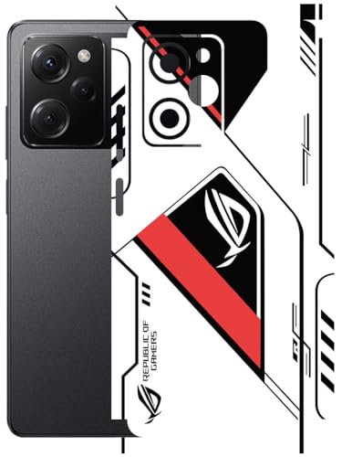 Image of AtOdds - Full Body Back Screen Guard Protector Film - Lamination Wrap Skin Sticker Compatible with Poco X5 PRO (5G) | Scratchproof Matte Finish (RogRed)