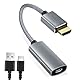 HDMI Stecker auf USBC Buchse mit Typ-C Kabel, HDMI-Eingang auf USB Typ C 3.1-Ausgang konverter, 4K 60 Hz Thunderbolt 3-Adapter für MacBook Pro,Mac Air,Microsoft Surface 5,Xreal Air Adapter