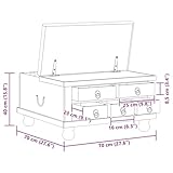 vidaXL Couchtisch mit 5 Schubladen 1 Staufach Vintage Beistelltisch Wohnzimmertisch Kaffeetisch Sofatisch Teetisch Recyceltes Massivholz 70x70x38cm - 3