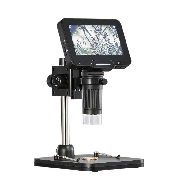 Digital Microscope 4.3/10inch Coin Microscope IPS Screen 50-1000X 10X-1300X Magnification for Inspection Continuous Zoom