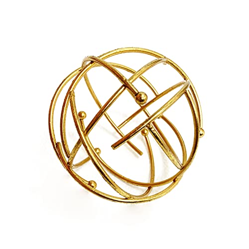 Metal Home Spheres, Metal Band Decorative Spheres, Garden Ball?Gold Sphere Tabletop Global Decorations