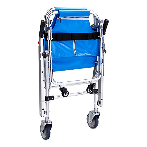 LINE2design Stair Chair 70010-BL EMS Emergency 4 Wheels Ambulance Firefighter Evacuation Medical Transport Chair with Patient Restraint Straps, 350 lbs Capacity, Blue 36″ x 21″ x 28″ - Thumbnail 5