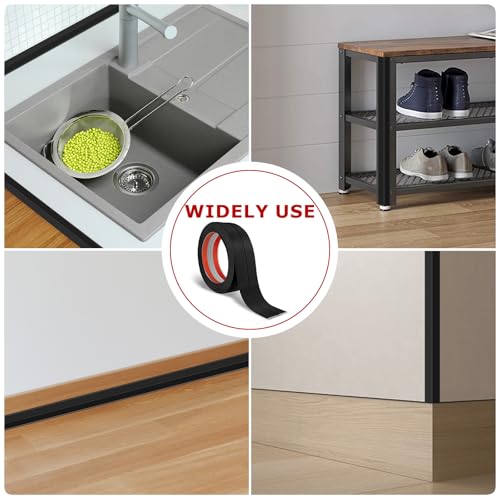 Flexible Wall Corner Protector Moulding Trim Peel and Stick Wall Corner Guards Edge Protector Self Adhesive Molding Trim Strip for Edge Ceiling (Black, 1.6 in x 10 Ft)